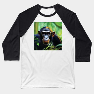 Chimpanzee in a Jungle with golden light catching its fur Baseball T-Shirt